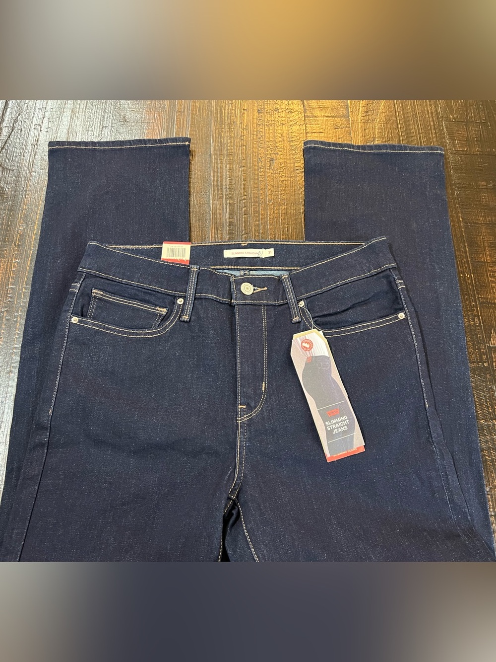 Levis 312 Shaping Slim Jeans Womens Tag W31 L32 Dark Wash Blue  New
